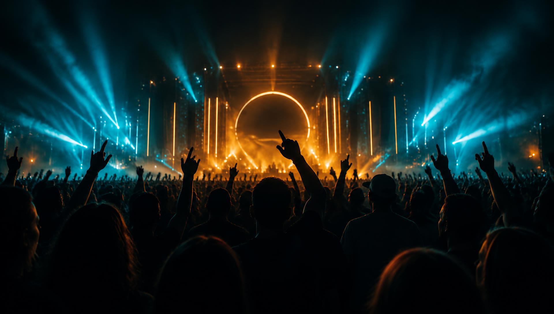 Público disfrutando un concierto nocturno